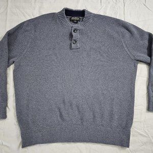 Eddie Bauer Men's Gray Cotton Sweater XXL